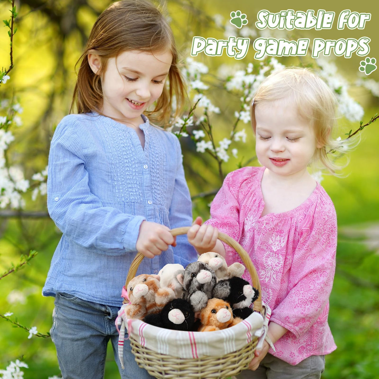 Lenwen 10 Pcs Cat Stuffed Animals Bulk Soft Cuddly Kitten Plush Sets Smitten Kittens Assorted Fluffy Stuffed Cats for Kiddos Birthday Gift Pet Party Favors Halloween Christmas Stuffers(Prone Style)