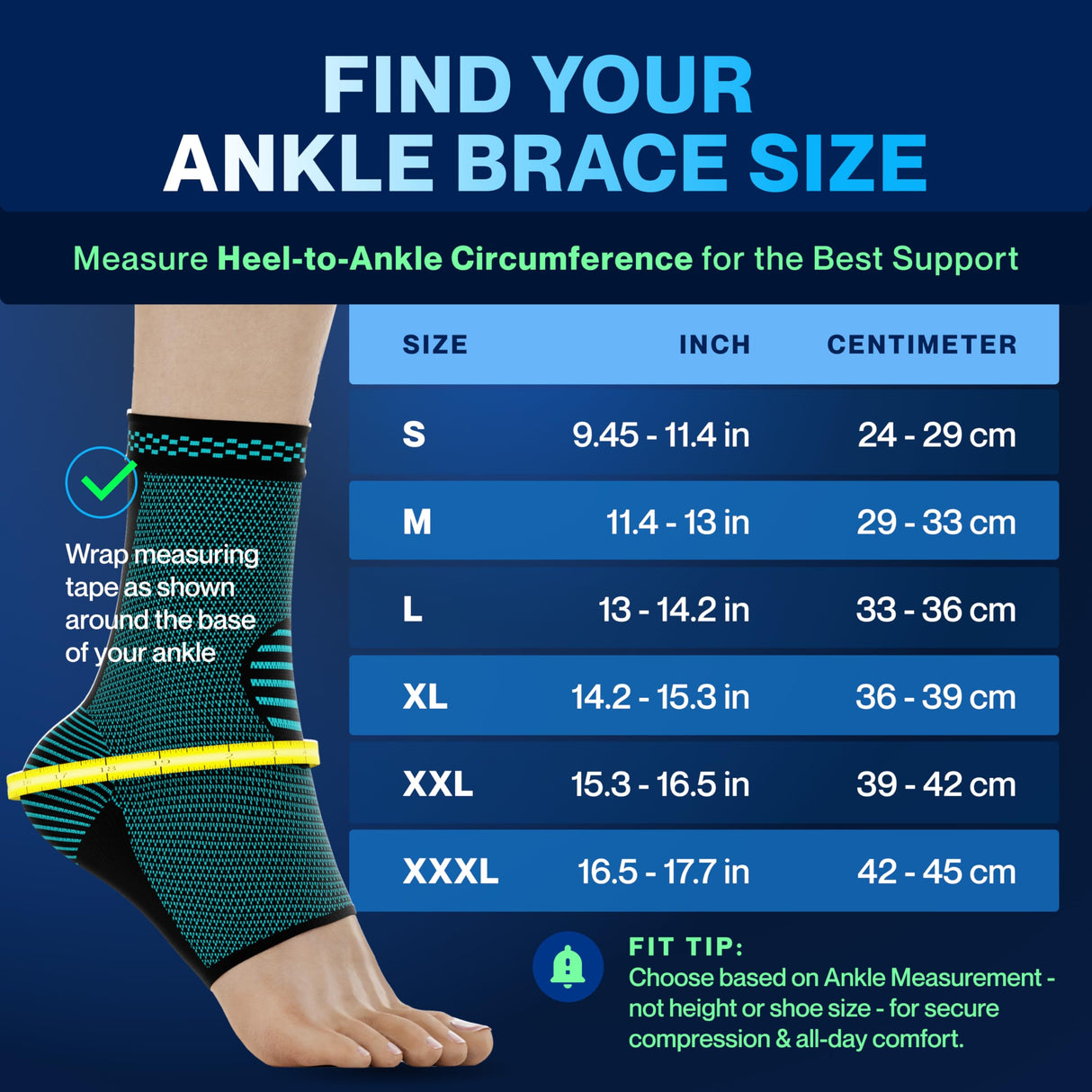 Modvel Foot & Ankle Brace Socks for Sprained Ankle Compression Sleeve - Plantar Fasciitis Relief Brace, Foot Support for pain Women & Men - Tendonitis & Arthritis Feet Sleeve, Stabilizing Ankles Wrap