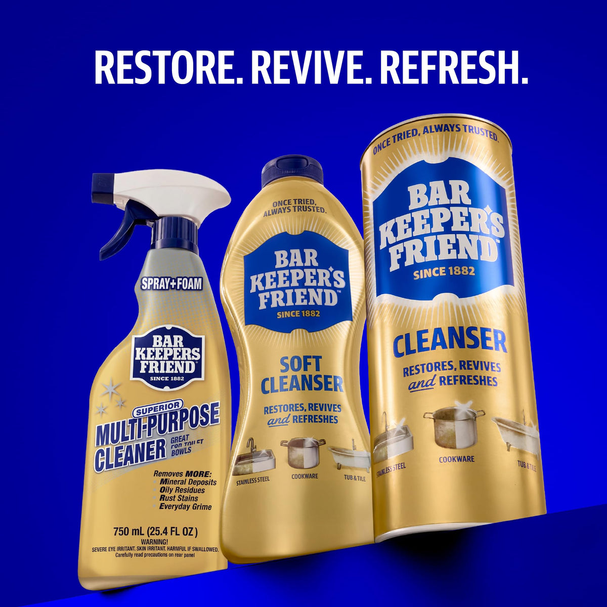 Bar Keepers Friend Soft Cleanser Liquid Multipurpose Cleaner, 13 Oz, 2 Pack