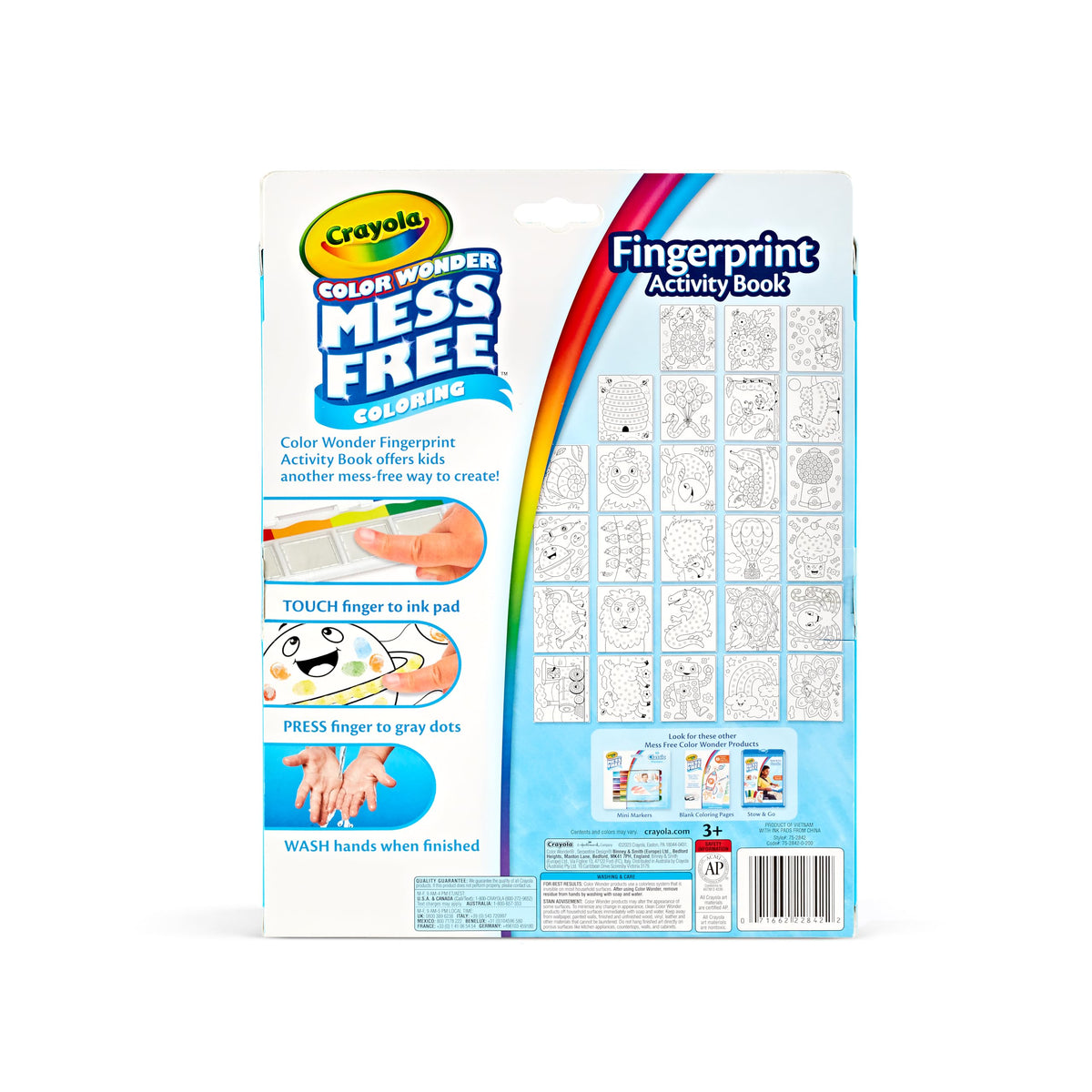 Crayola Color Wonder Mess Free Fingerprint Book, Toddler Finger Painting