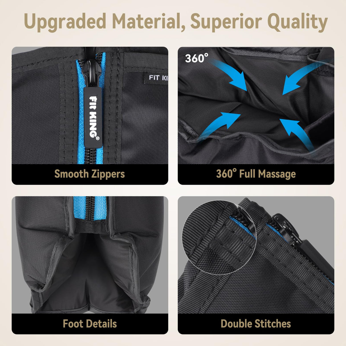 FIT KING Leg Massager with Heat - Upgraded Leg Compression Massage for Circulation and Pain Relief, FSA HSA Approved Compression Boot Foot Calf Massager for Edema, Relax Recover - Gift for Dad Mom