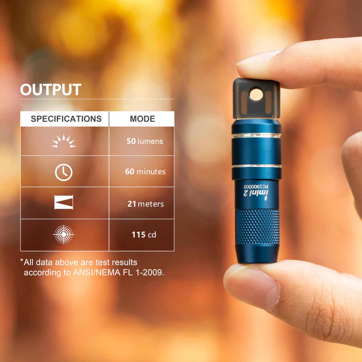 OLIGHT IMINI 2 EDC Rechargeable Keychain Flashlight, 50 Lumens Compact and Portable Mini LED Keyring Lights with Built-in Battery Ideal for Everyday Carry and Emergencies (Midnight Blue)