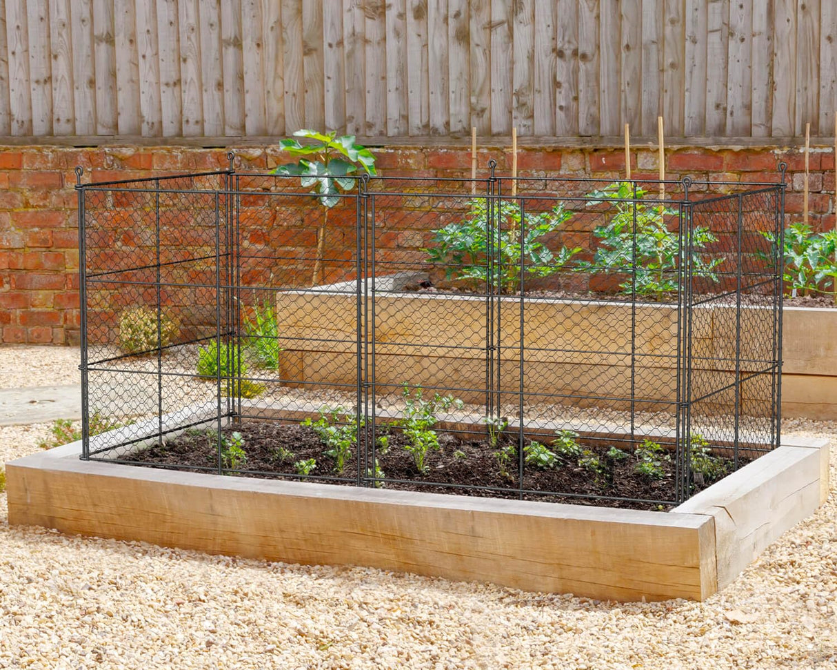 6 Panels Chicken Wire Plant Protectors, 14.26ft(L) x 24in(H) Plant Protectors from Animals, Raised Garden Bed Fencing, Garden Protection Bunny Barricades from Chicken Squirrels for Vegetables