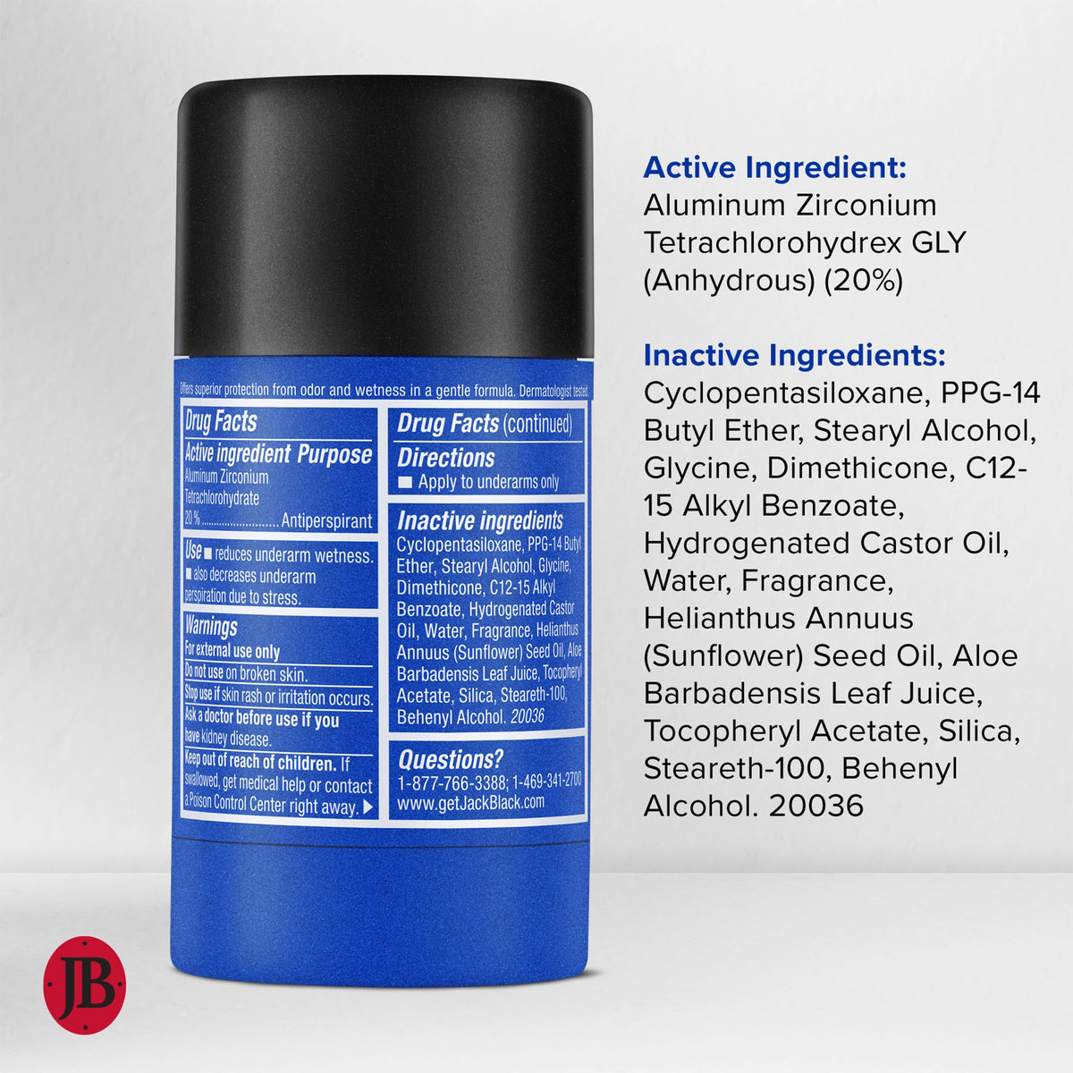 Jack Black Pit Boss Original Antiperspirant & Deodorant for Men, 2.75 oz