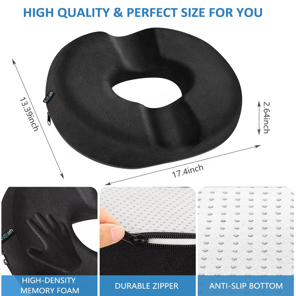 Donut Pillow for Tailbone Pain Relief and Hemorrhoid, Non-Slip Donut Cushion help relieve discomfort from Hemorrhoids, Surgery, and Postpartum , Ideal for Seat Cushions for both Home Office Chairs