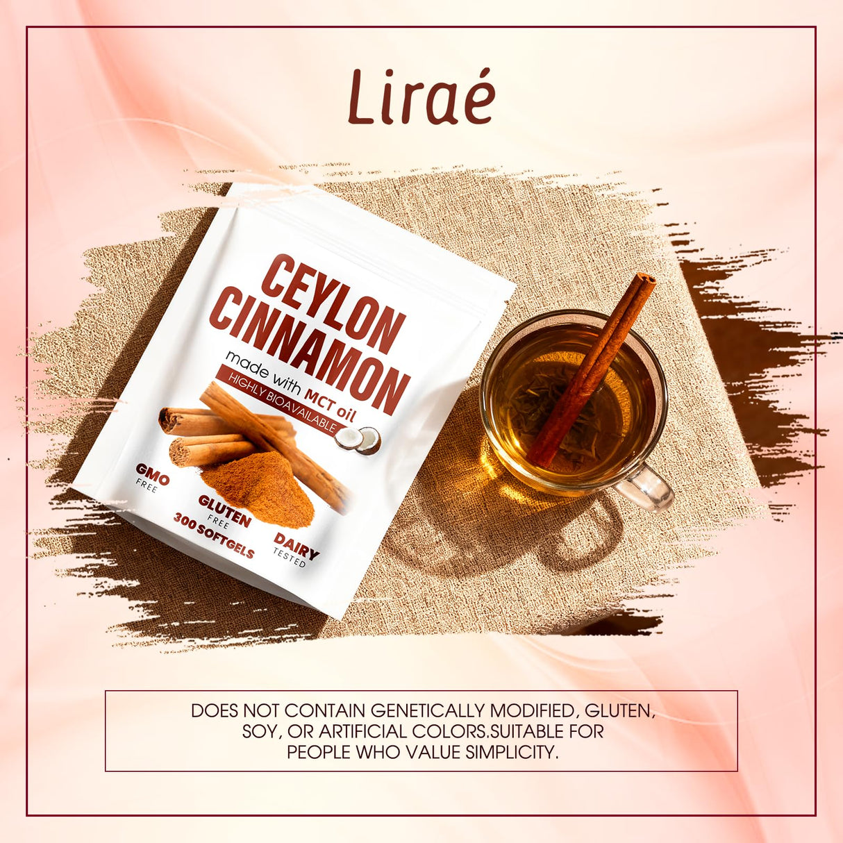 BnPnCn Lirae Ceylon Cinnamon Softgels,300 Softgels Equivalent with Mct Oil,Extra Strength Cinnamon Supplements,Non-GMO, Gluten Free (1)
