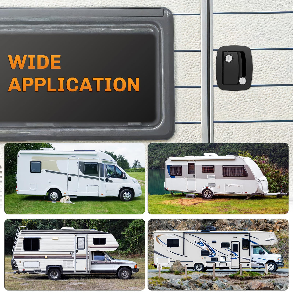WELLUCK RV Door Lock Replacement with Paddle Deadbolt, 100% Metal Camper Door Latch Handle Lock, RV Entry Door Lock for Camper Horse Travel Trailer Cargo Hauler