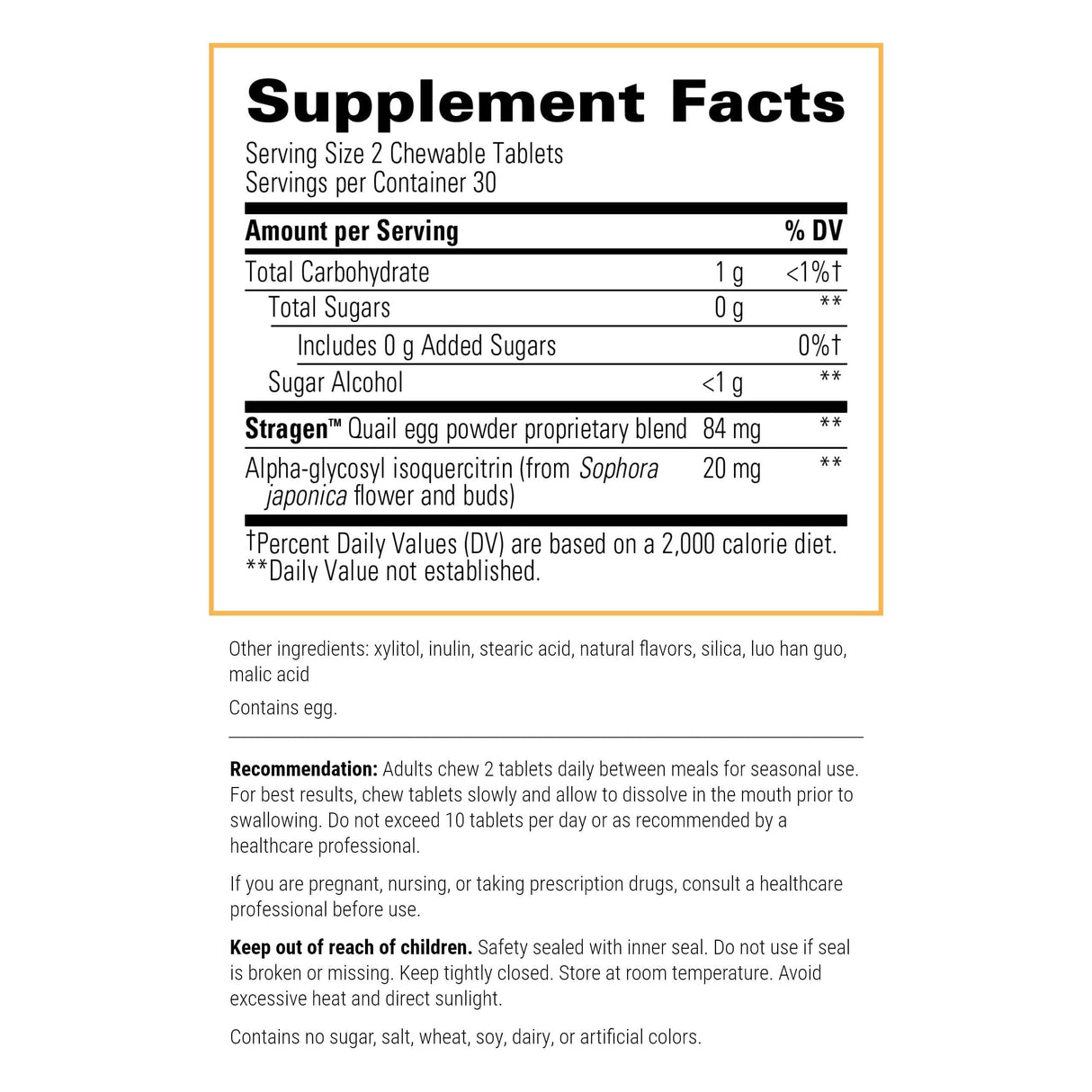 Integrative Therapeutics ALLQLEAR - Fast-Acting Seasonal Support* - Immune System Support Supplement for Men & Women* - Berry Flavored, 60 Chewable Tablets