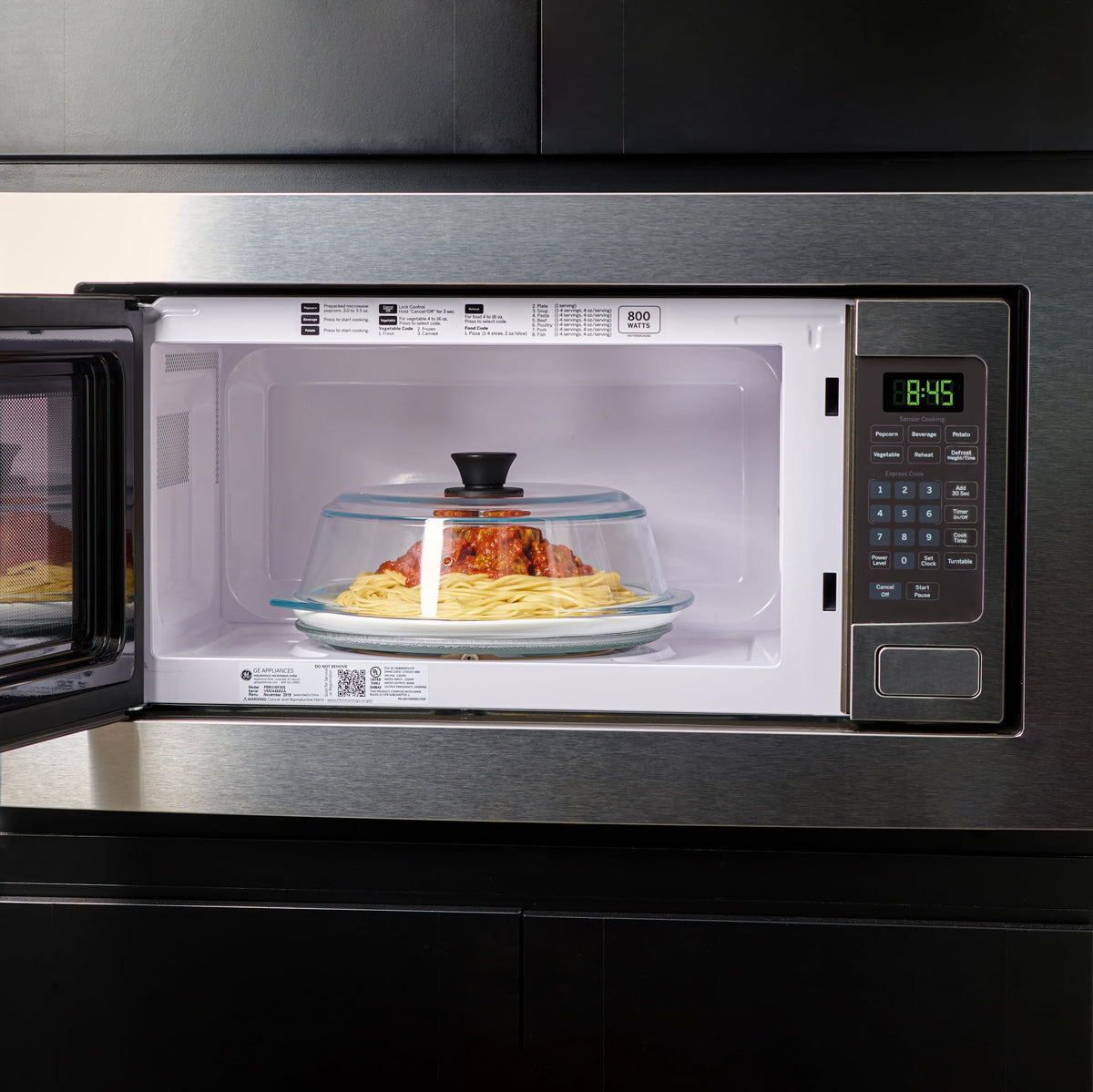 Le'raze Tall Glass Microwave Splatter Cover - Cool Touch Easy Grip Handle