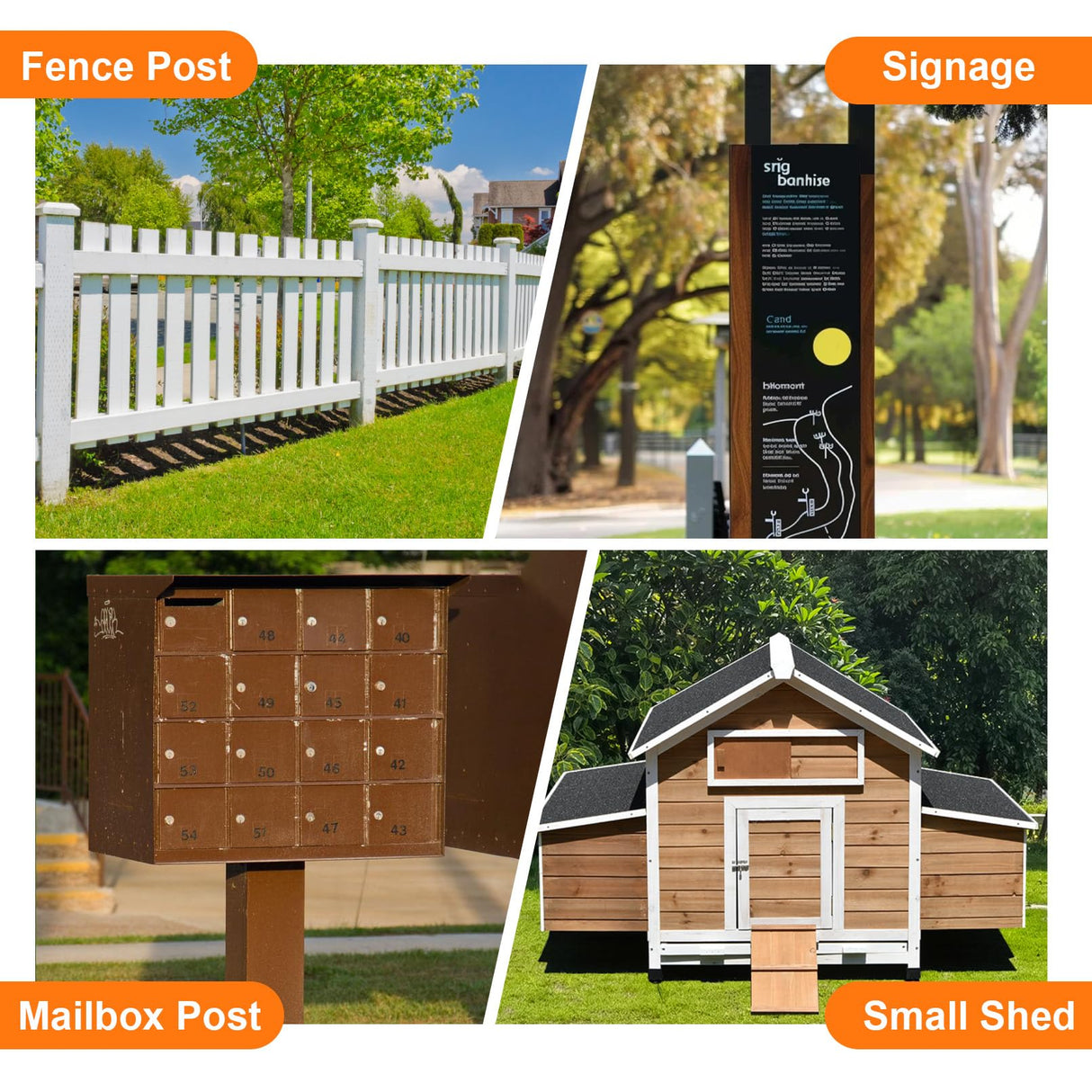 Fence Post Repair Kit, Thickened Heavy Duty Fence Post Anchor Stakes for Repair Tilted, Broken Wood Posts Support (Black, 2 Pack)
