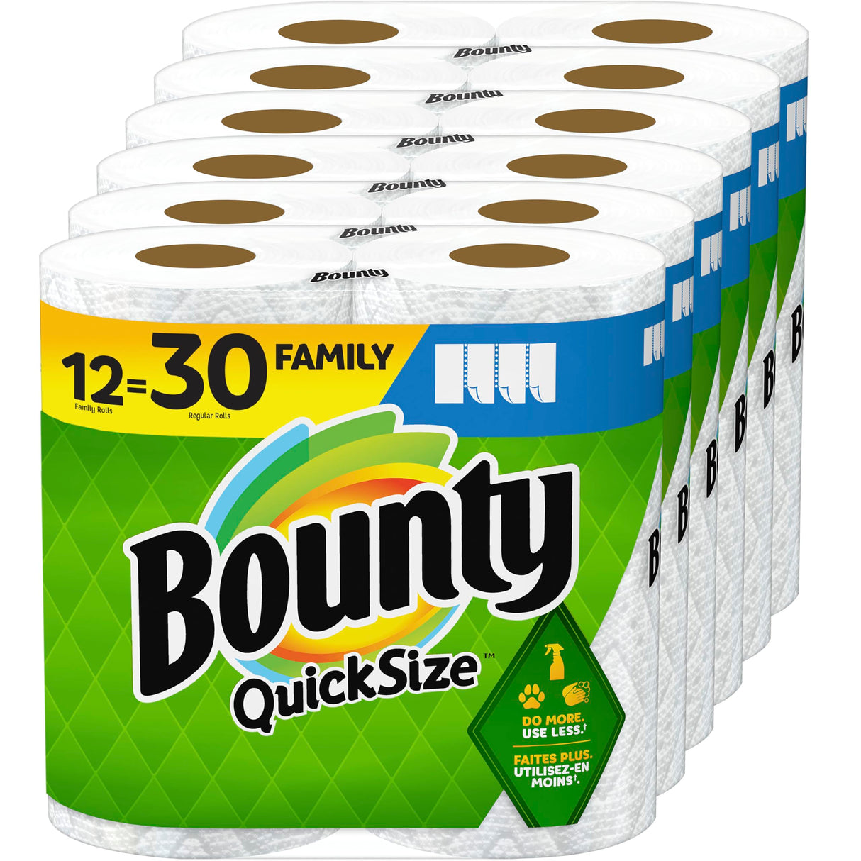 Bounty Paper Towels Quick Size, White, 16 Family Rolls = 40 Regular Rolls (Packaging May Vary)