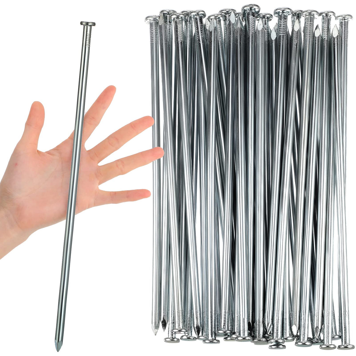 Nuenen 60Pcs 12" Metal Heavy Duty Stakes Landscape Anchoring Spikes