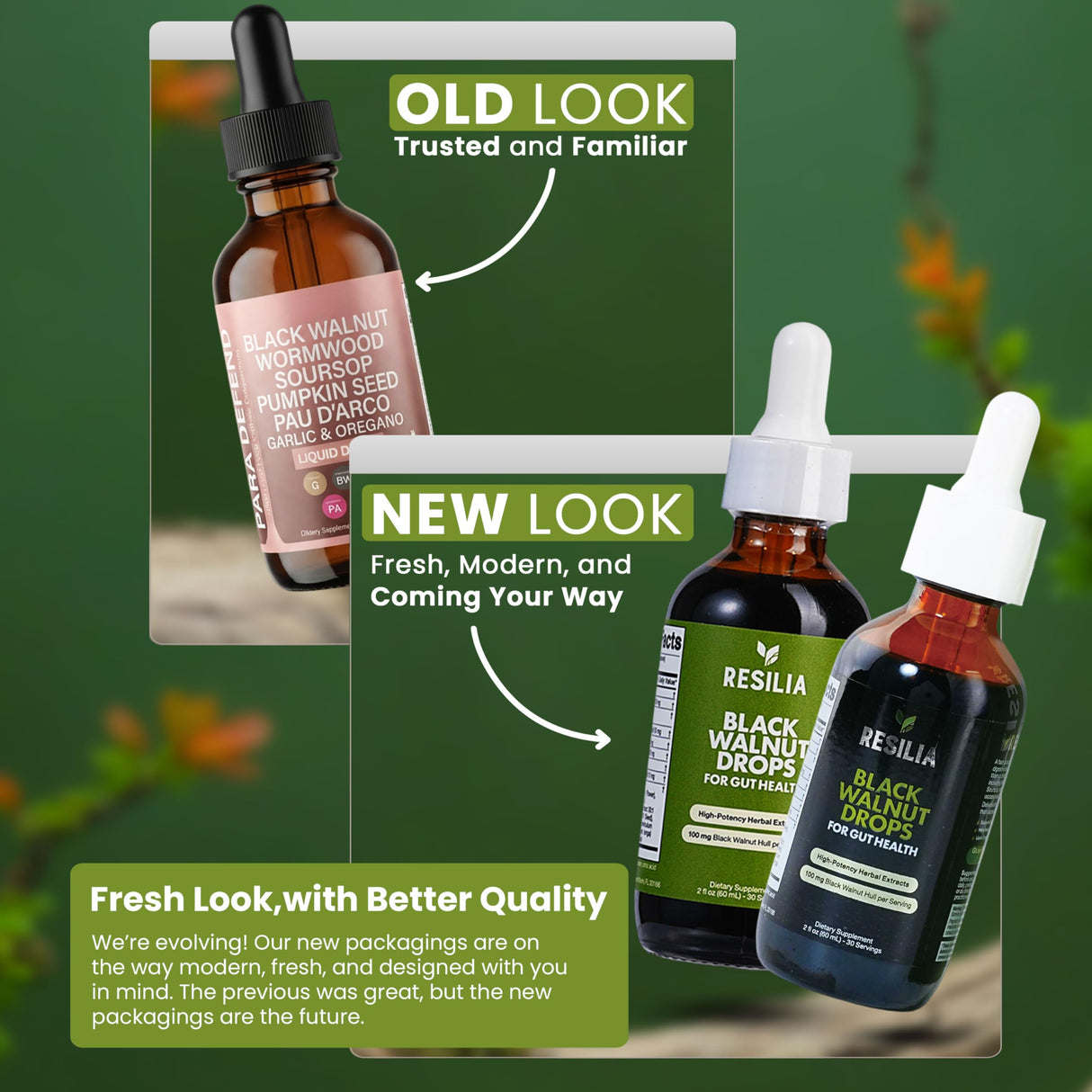 Resilia Herbal Cleanse Liquid Drops – Black Walnut & Wormwood Extract with Pumpkin Seed, Garlic & Turmeric – Alcohol-Free Vegan Tincture for Digestive & Daily Wellness Support, 2 fl oz