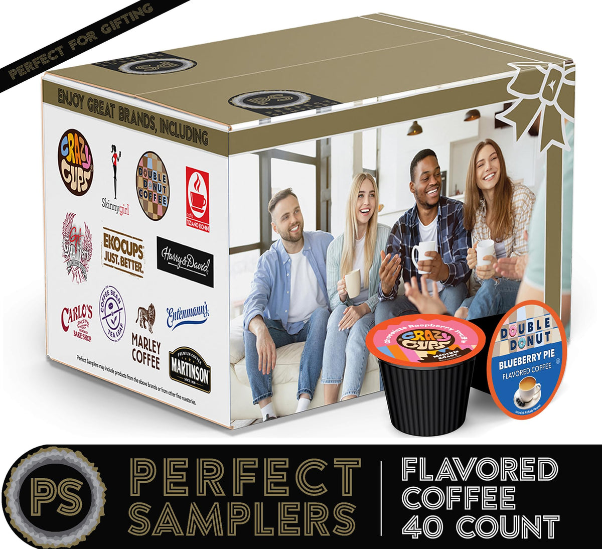 Flavored Coffee Pods Variety Pack for Keurig K Cups Brewers, Assorted Flavored Coffee Sampler, 40 Count