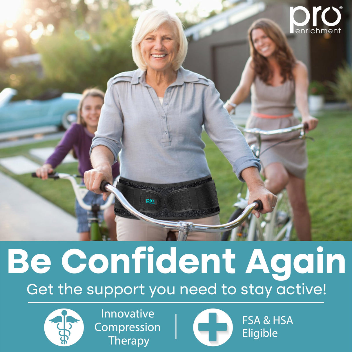 Pro Enrichment Sacroiliac Patented Hip Belt for Women and Men That Alleviates Sciatica, Pelvic, Lower Back, Leg and Sacral Nerve Pain Caused by SI Joint Dysfunction| Hip Brace (Regular)