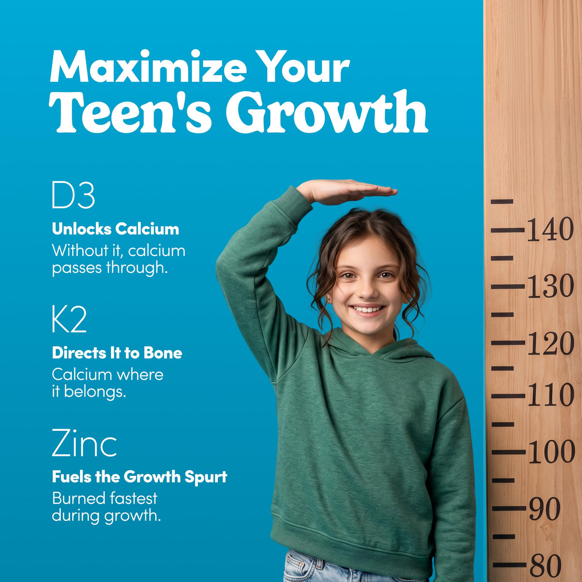 Teen Boy & Girl Multivitamin Gummy - Growth & Bone Support, 60ct, Vegan
