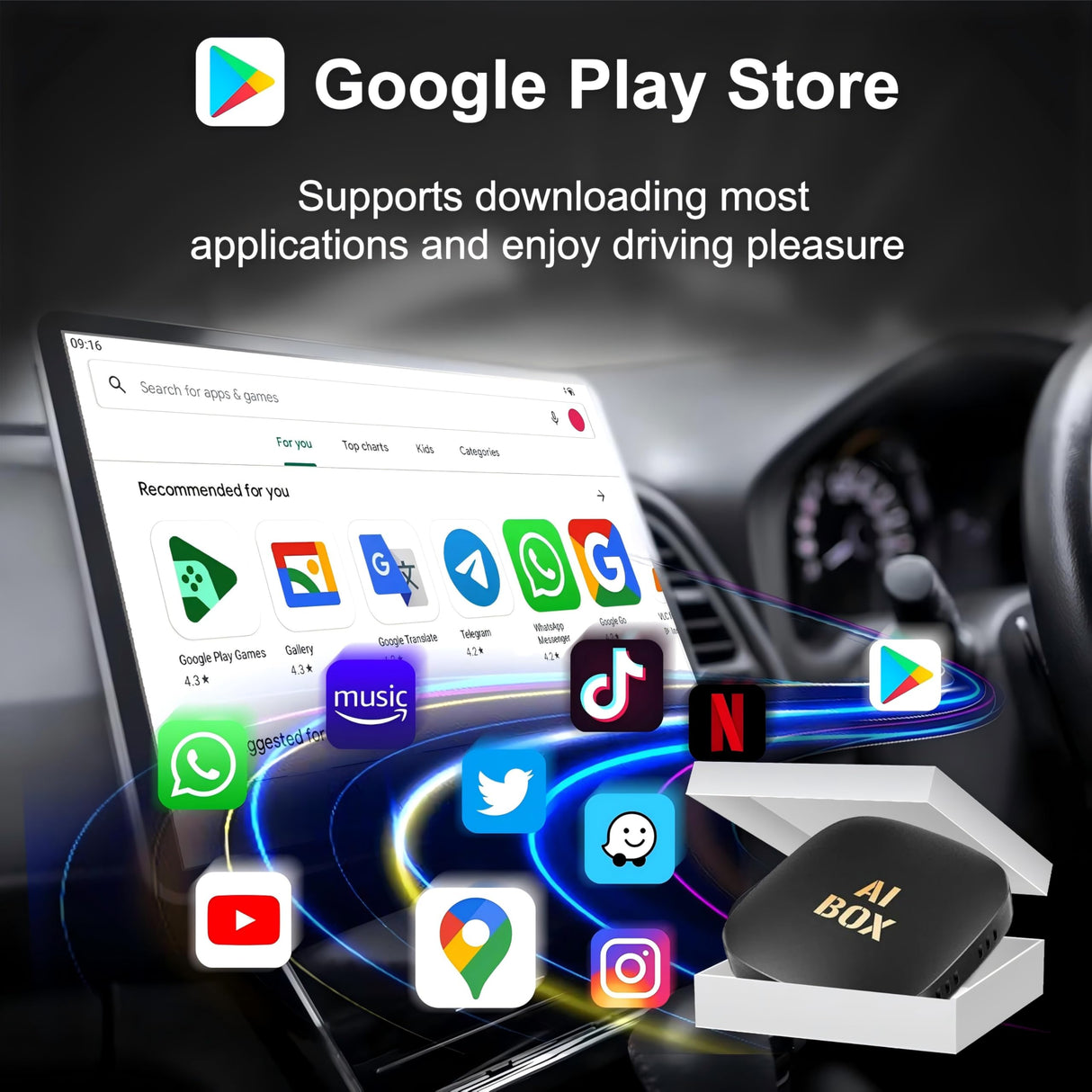Wireless CarPlay Adapter, 2025 Upgrade with Netflix/YouTube/TF Card Plug & Play Dongle | Wireless Adapter for iPhone & Android Auto | Supports CarPlay for Cars | Dual System, 5G WiFi, Easy Setup 2+32G