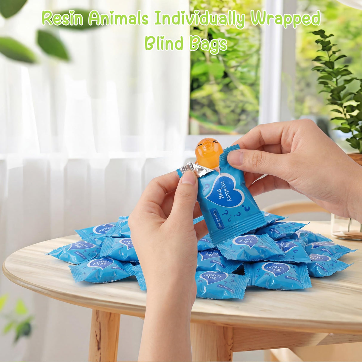 Lufstd 220pcs Mini Resin Animals - Resin Animals Mystery Bags,Individually Wrapped Blind Bags Tiny Animal Figurines for Dollhouse, Fairy Garden, Aquarium, Party Favors & DIY Craft Decor