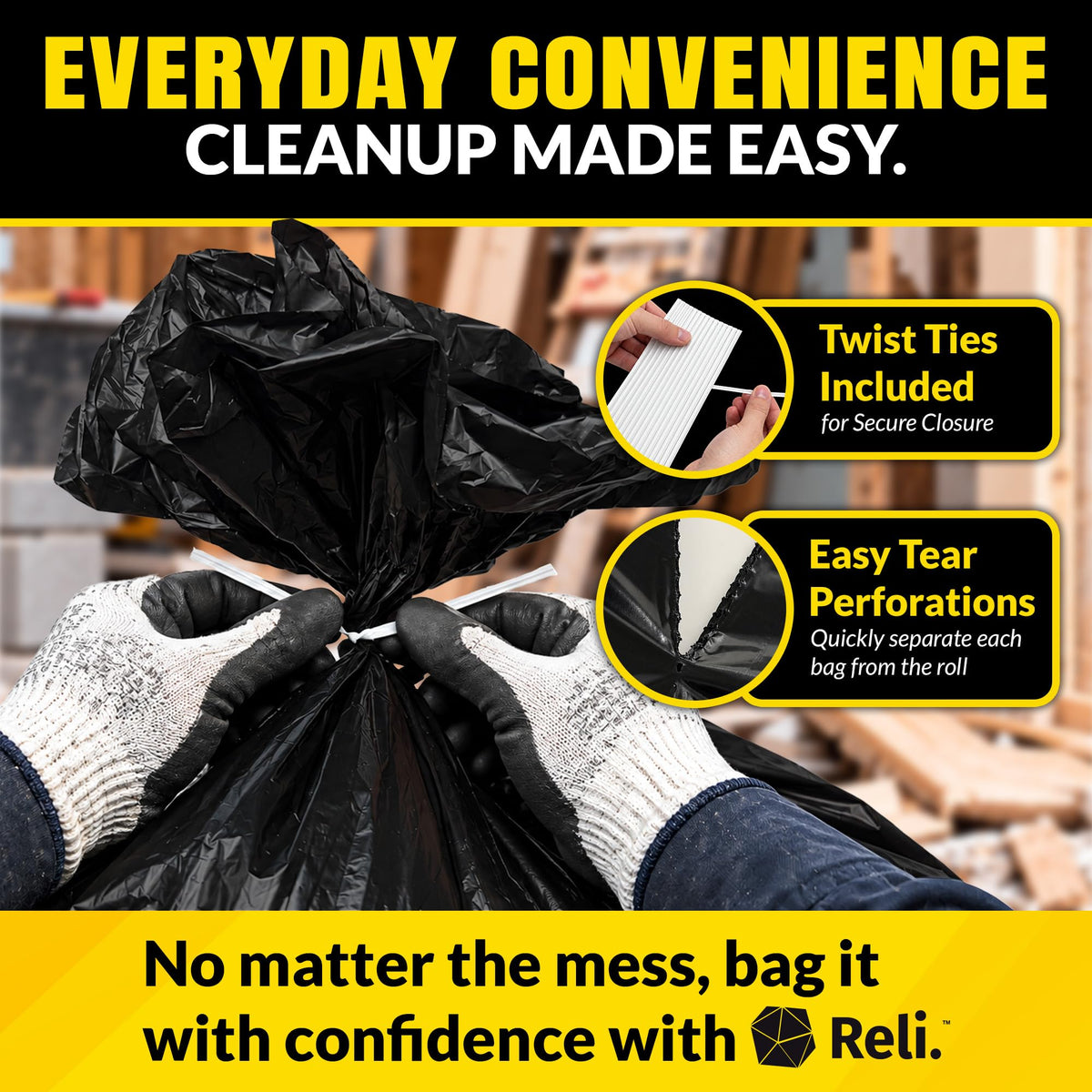 Reli. Contractor Garbage Bags 55 Gallon