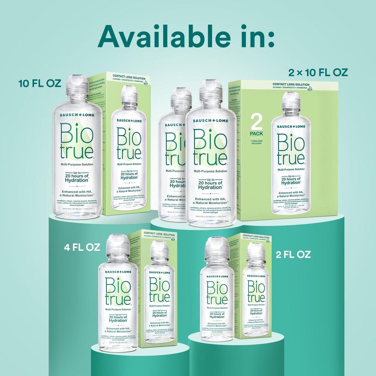 Biotrue Multi-Purpose Contact Lens Solution with Case, 10 Fl oz 2-Pack