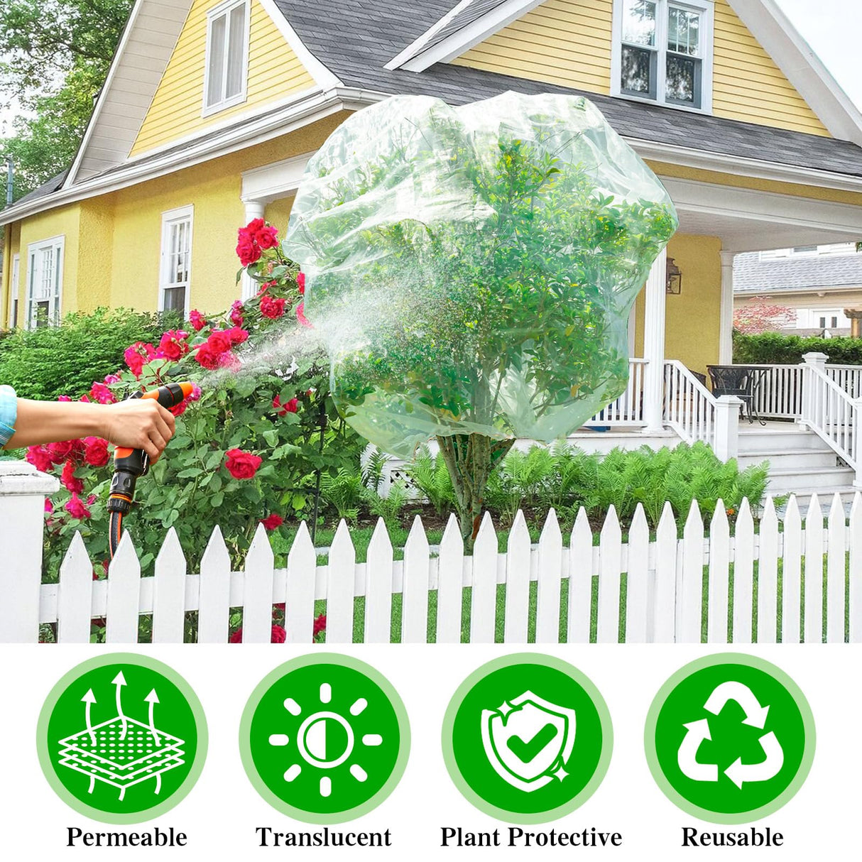 Large Fruit Orchard Netting, 6.56 x 6.56 FT Plant Netting with Zipper and Drawstring, Garden Netting to Protect Fruit from Anti Birds, Bugs, Cicadas, Insects