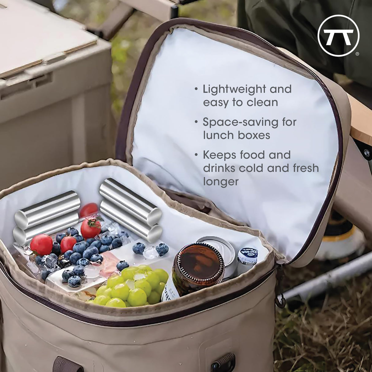 Outset Stainless Steel Cylinder Ice Packs, Set of 2 Metal Lunch Box Coolers