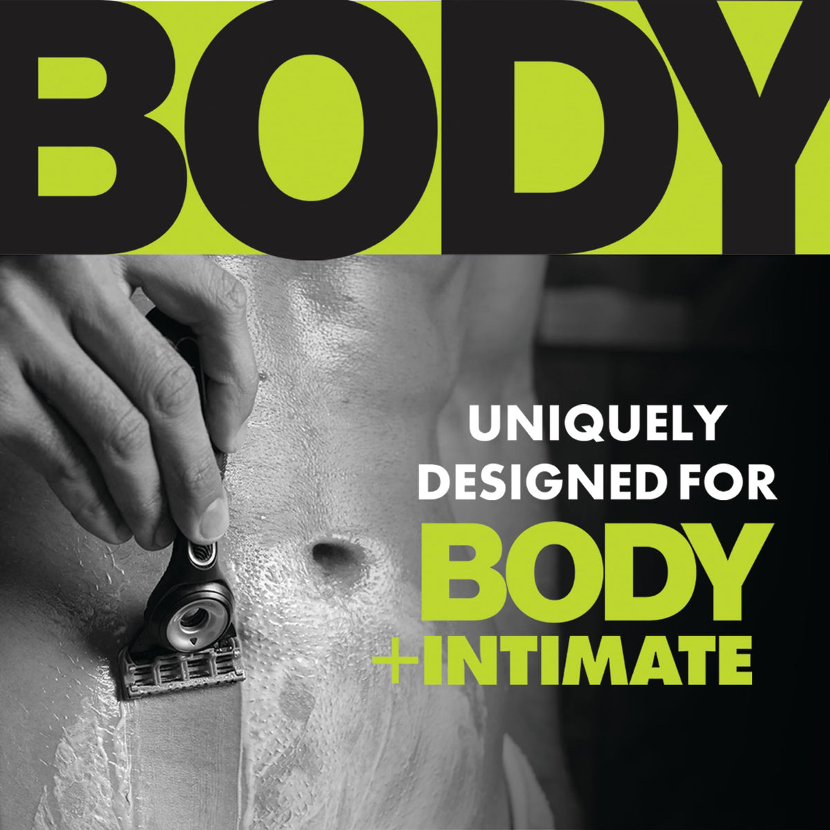 Gillette Labs Body + Intimate Razor For Men, Handle + 4 Blade Refills, Travel Cover