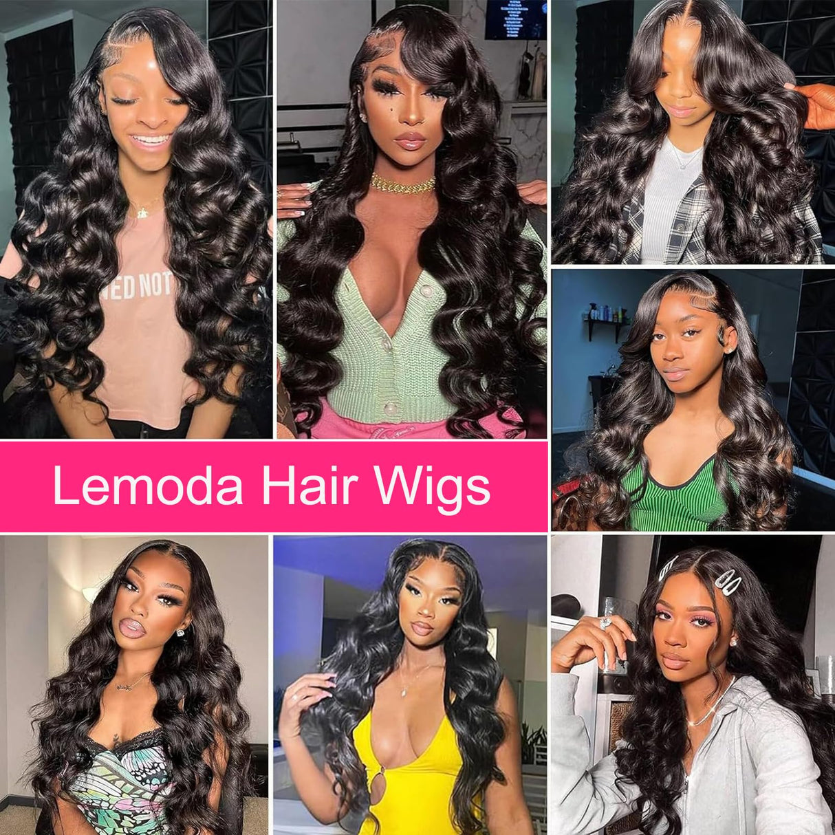 Lemoda 13x6 Full Lace Frontal Wig 200% Density Body Wave Lace Front Wigs Human Hair HD Transparent Lace Wig Pre Plucked with Baby Hair 14A Brazilian Virgin Human Hair Wigs for Women 26 Inch