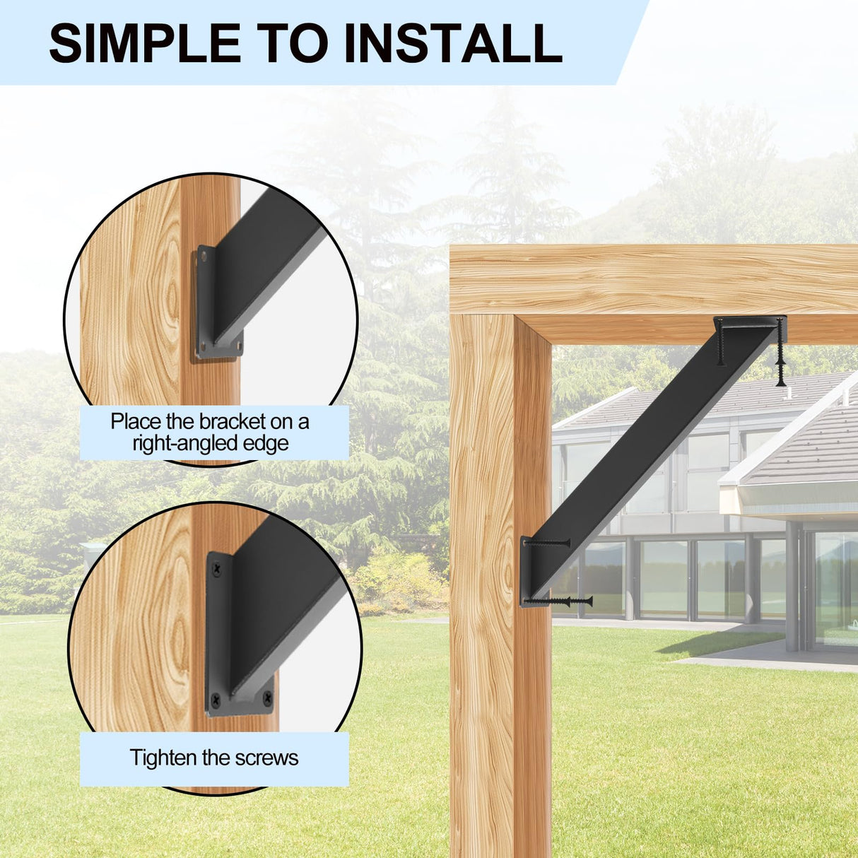 8 Pcs 45 Degree Angle Support Brackets for Pergola