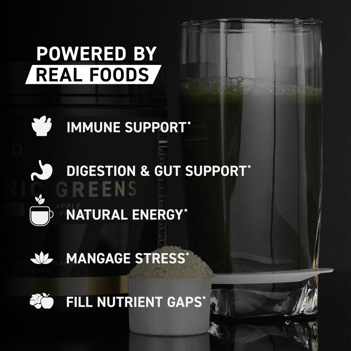Kaged Organic Greens Elite | Berry | Superfood and Greens Powder with Apple Cider Vinegar, Adaptogen, Prebiotics, Vitamins & Minerals | 30 Servings