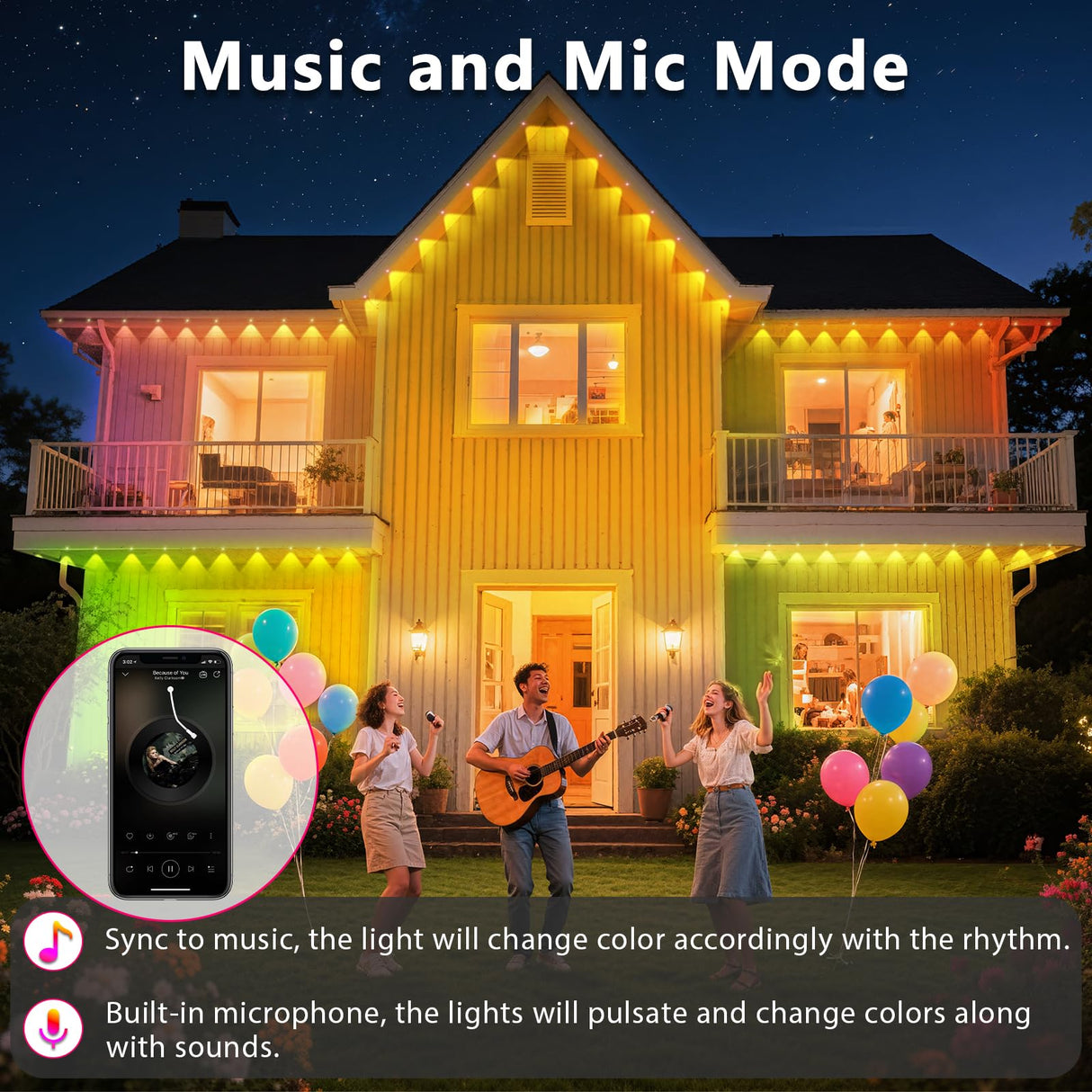 CETELUMA 300FT Permanent Outdoor RGB Lights, IP67 Waterproof Smart Eave Lighting, with App/Remote Control Eaves Light, DIY LED Scenes Modes for House Roof Decor,Christmas,Party,All Holiday and Daily