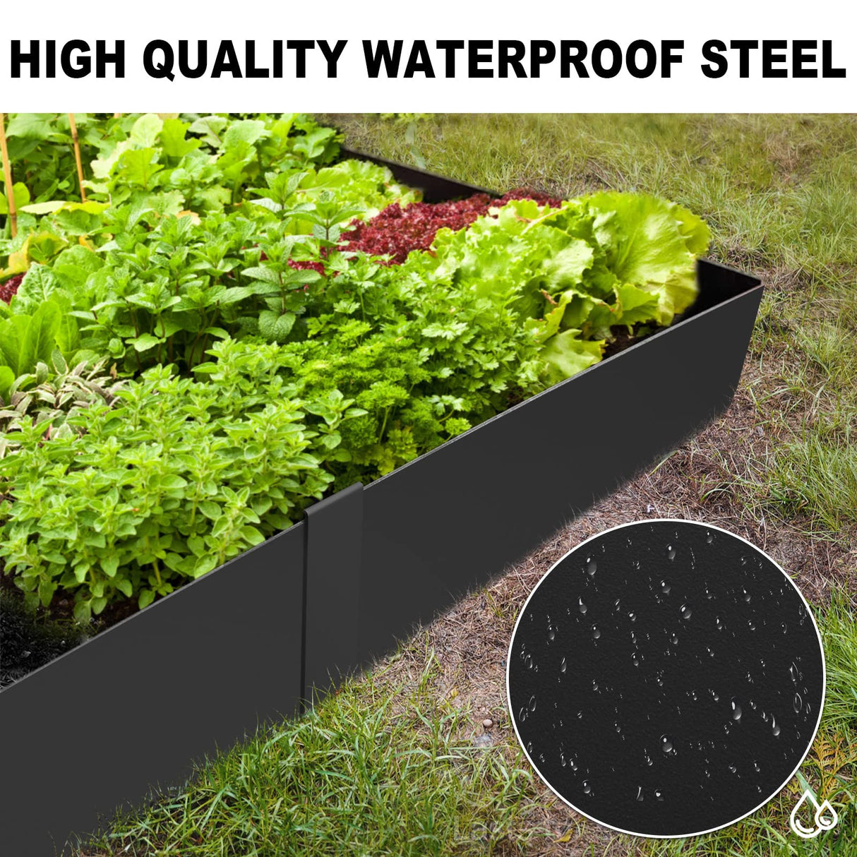 Meyoppm 20ft. 40" L × 4" H Metal Landscape Edging, 6 Pack Garden Border