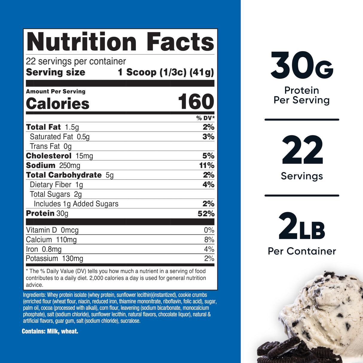 Nutricost Whey Protein Isolate (Cookies N Cream, 2 Pounds)