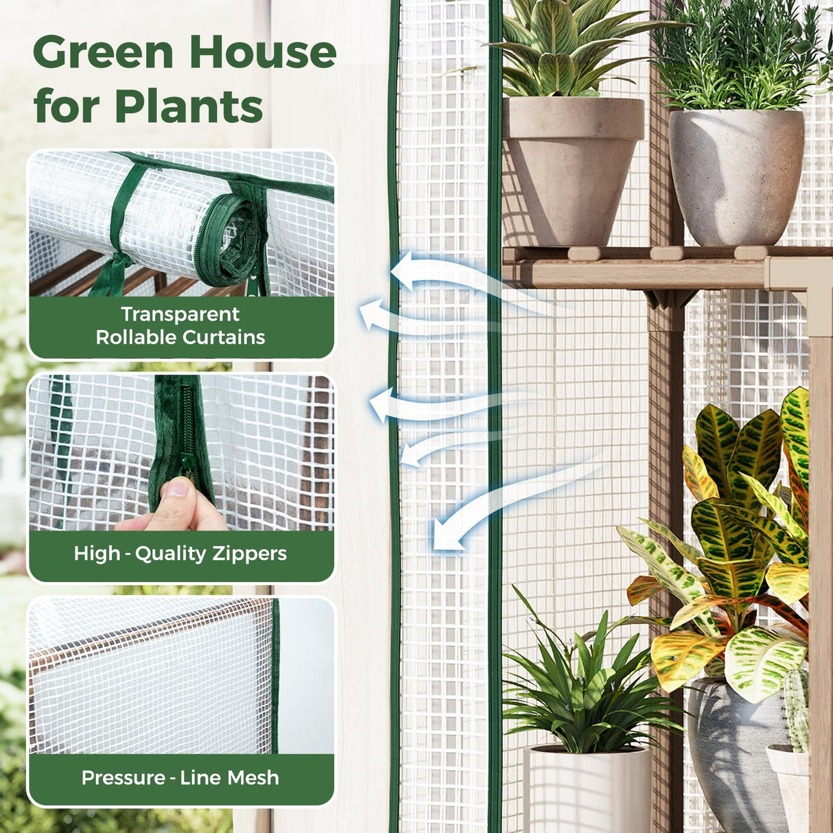 Bamworld Mini Greenhouse Indoor Small Portable 2-Tier Green House for Seed Starting Plant Grow Warmer and Home Gardening Display