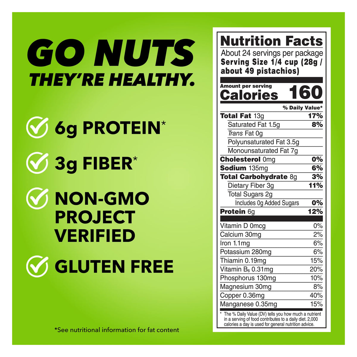 Wonderful Pistachios No Shells, Roasted & Salted Nuts, 24 Ounce Bag