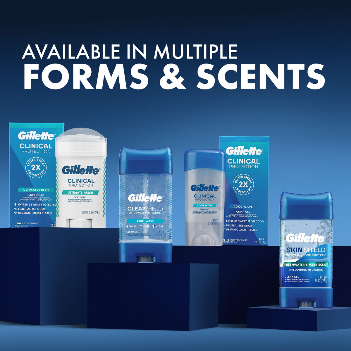 Gillette Antiperspirant Deodorant for Men, Cool Wave Scent 3.8 oz Pack of 4