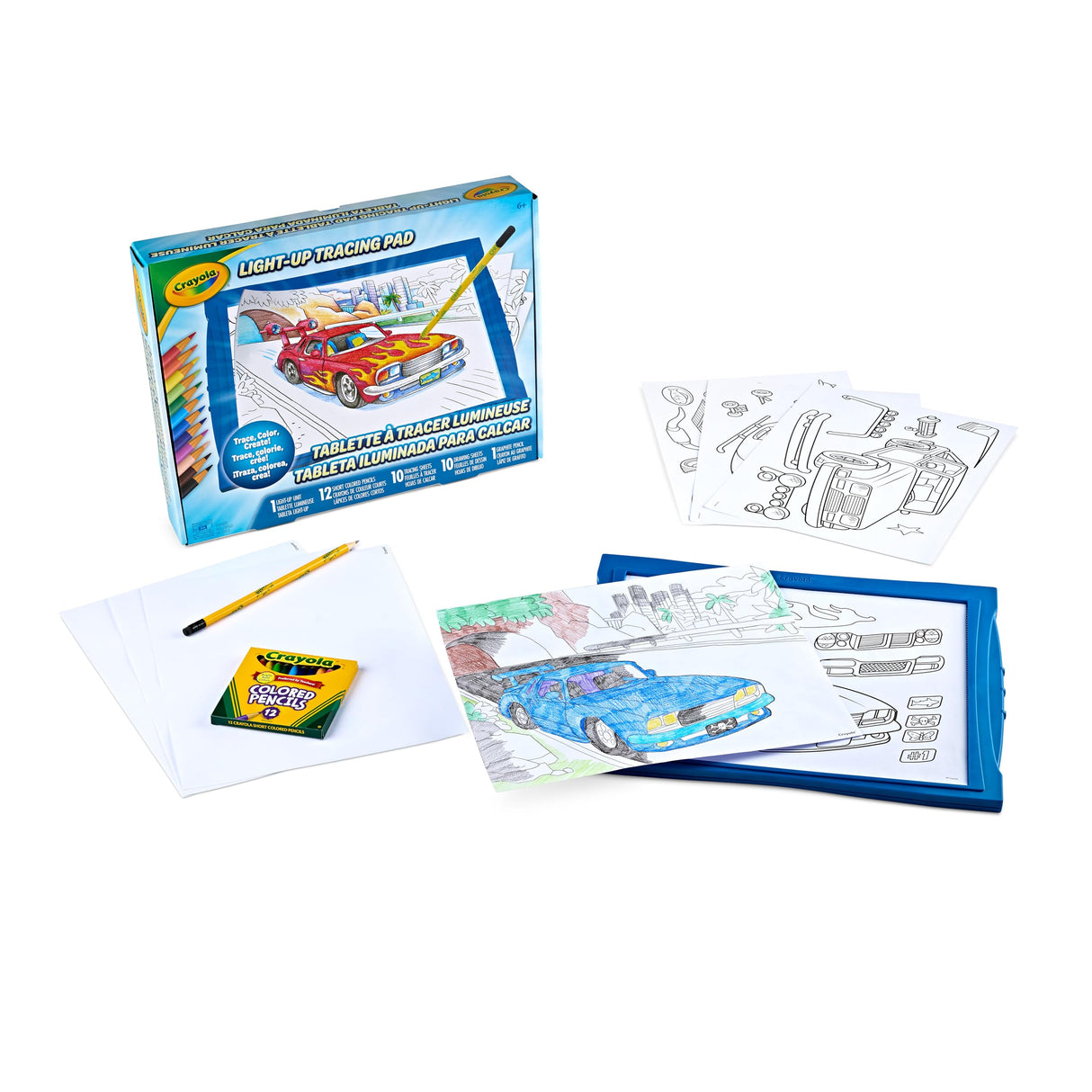 Crayola Light Up Tracing Pad - Blue, Drawing & Tracing Projector for Kids, Holiday & Christmas Gifts for Girls & Boys, Sketching Light Box Table, Toys for Kids, Ages 6+