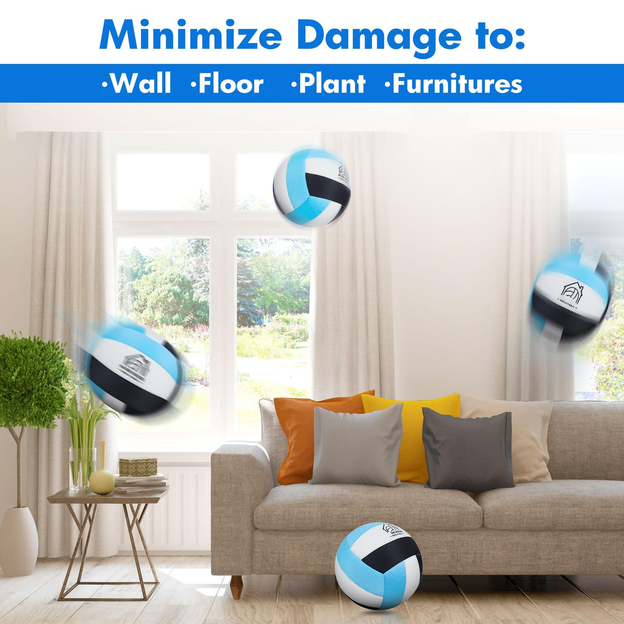 AceVernine Soft Indoor Volleyballs for Practicing Inside House and Yard, Safe and Silent Volleyball for Boys Kids Youth Beginners Training Birthday Christmas Easter Gifts