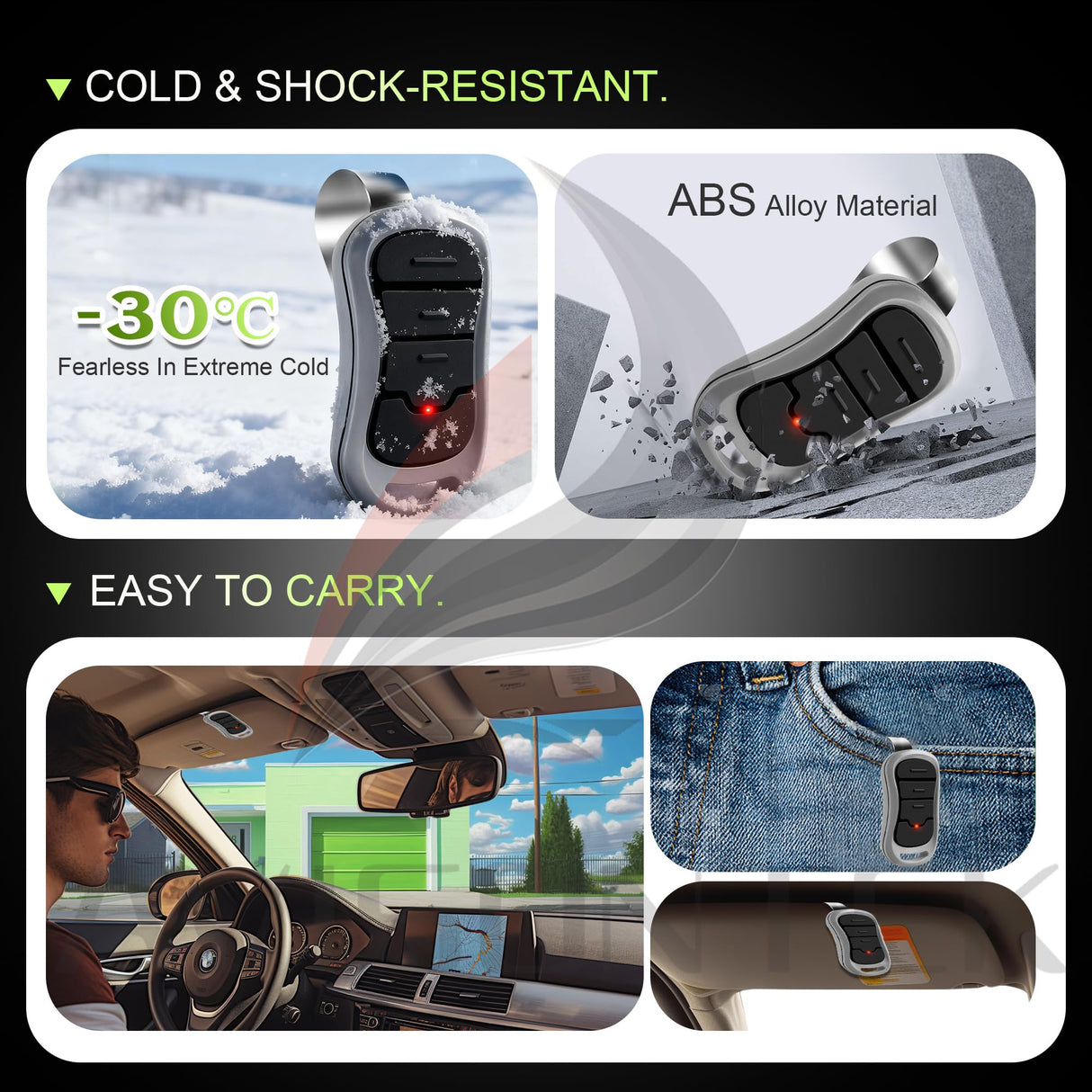 2-Pack Genie Garage Door Opener Remote G3T-A/G3T-R/G3T-BX, Compatible with All Genie Intellicode Garage Door Opener【10 Years Warranty】