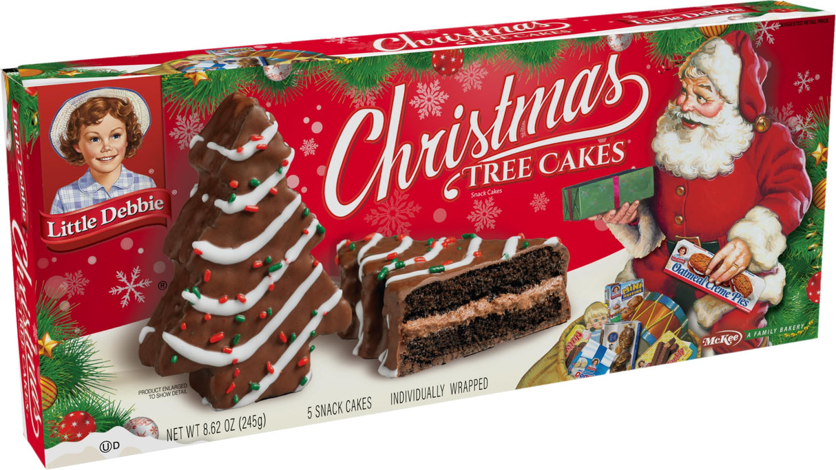 Little Debbie Christmas Tree Cakes Boxes, 30 Individually Wrapped Snack, Chocolate (Pack of 6)