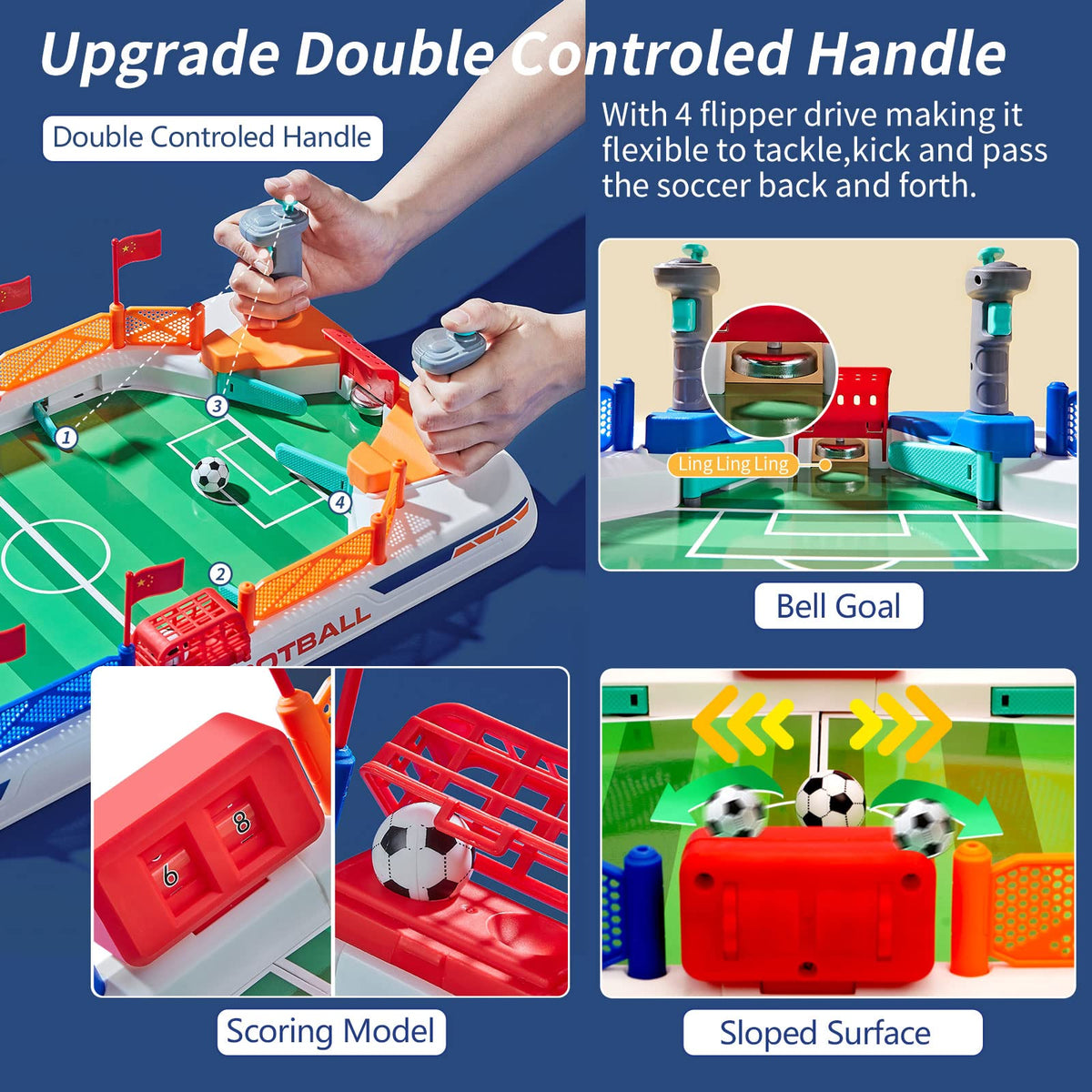 Soccer Board Game for Kids Age 4-12 Mini Foosball Table Toy