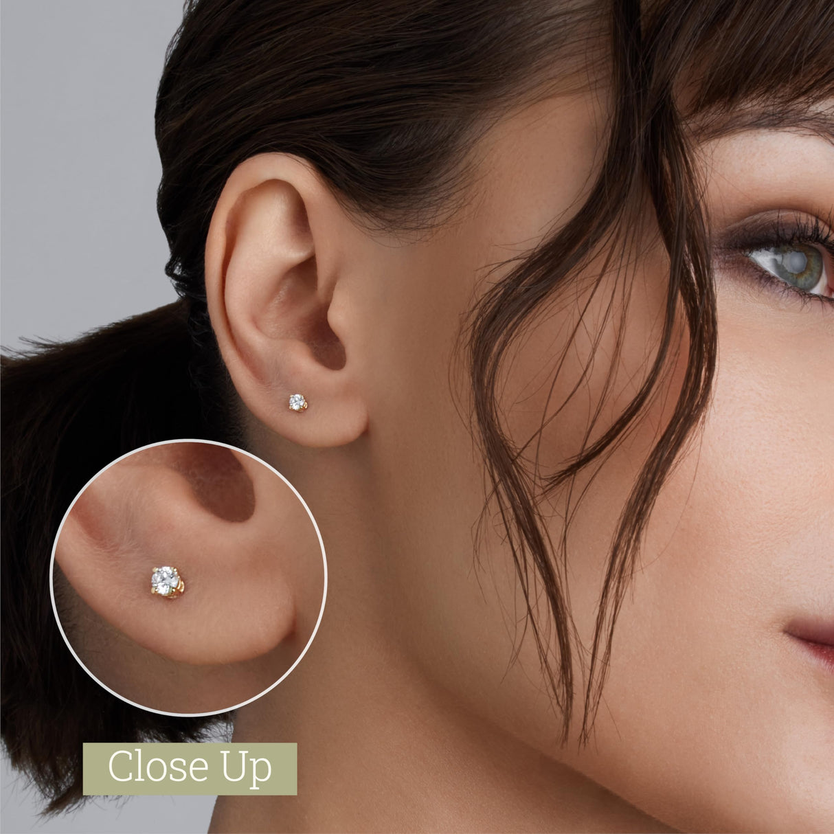 Gilded 1/4 Carat Total Weight Lab-Grown Diamond 10KT Yellow Gold Stud Earrings for Women| Hypoallergenic Fine Gold Jewelry | 4-Prong Basket, Push Back Nut | SI1 Clarity, F Color, Round Cut