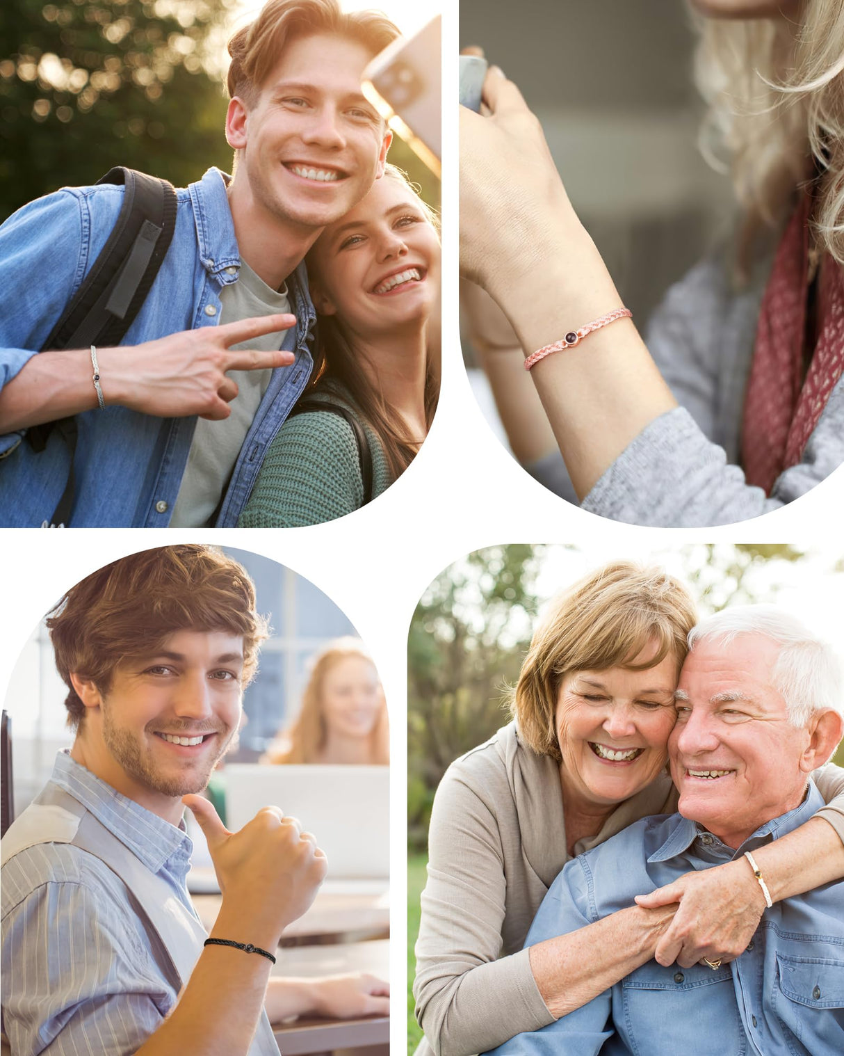 SUPHELPU Custom Bracelets with Picture Inside, Personalized Photo Bracelet Projection, Personalized Gifts for Memorial Mom Mothers Day, Women's Italian Style Charm Bracelets