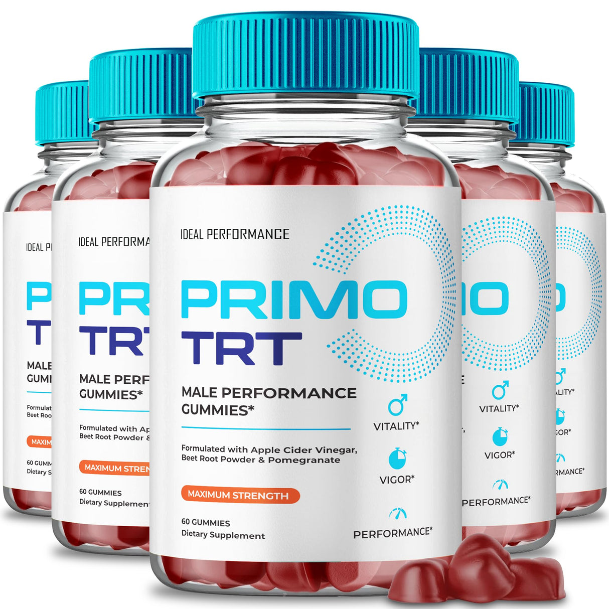 Primo TRT Gummies, Official Primo TRT Gummies for Men - Maximum Strength Performance, All Natural Support Overall Health & Wellness, PrimoTRT Advanced Formula Support Gummy Reviews (5 Pack)