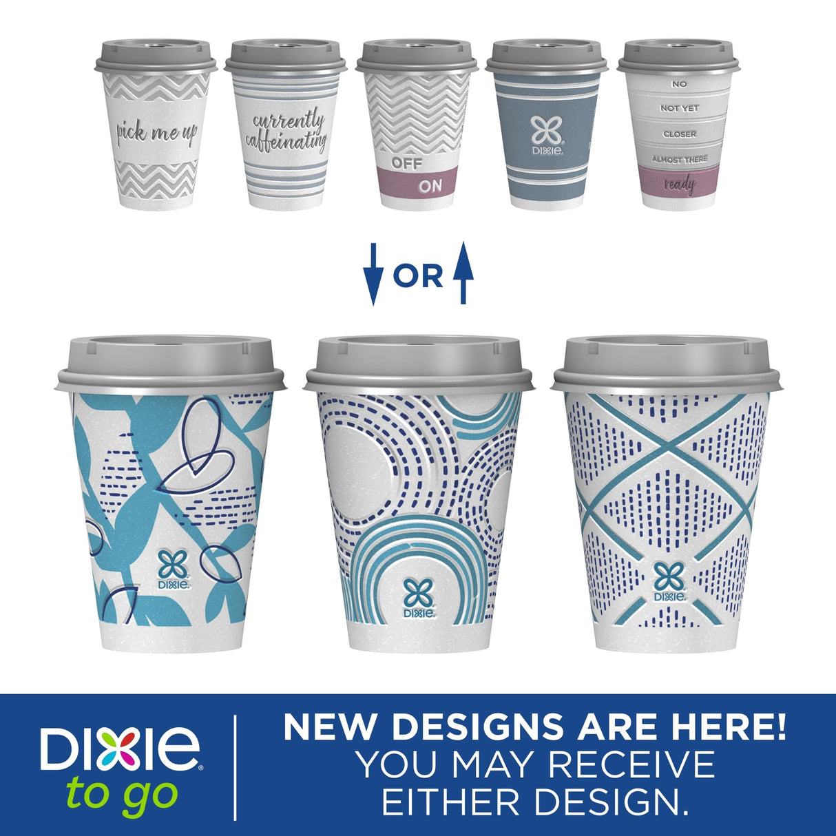 Dixie To Go Paper Coffee Cups With Lids, 12 oz, 66 ct, Disposable Insulated Paper Cups for On-The-Go Hot or Cold Beverages