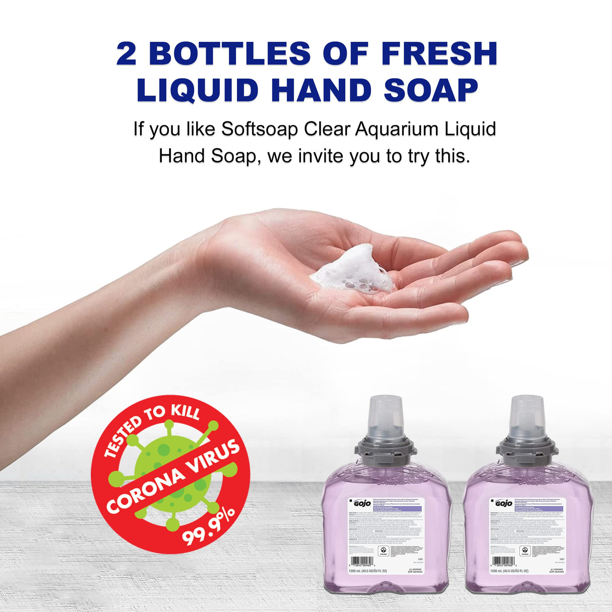GOJO Premium Foam Handwash with Skin Conditioners, Cranberry Scent, EcoLogo Certified, 1200 mL Foam Hand Soap Refill TFX Touch-Free Dispenser (Pack of 2) – 5361-02