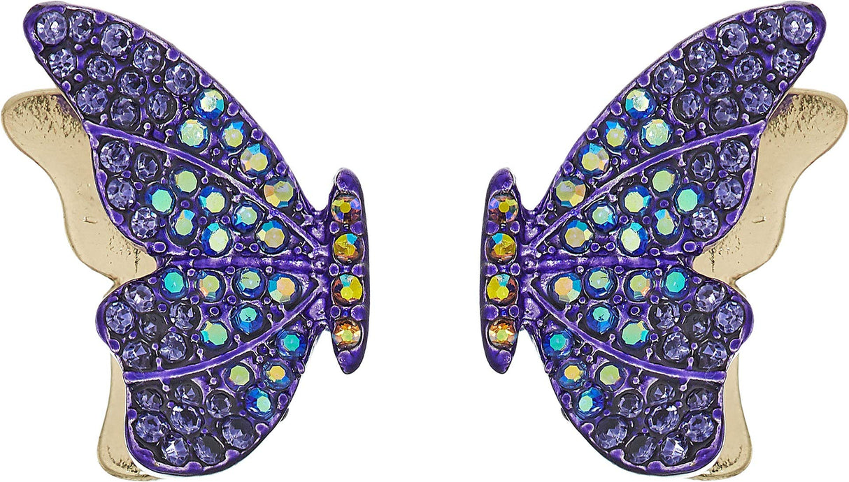 Betsey Johnson Pave Butterfly Stud Earrings
