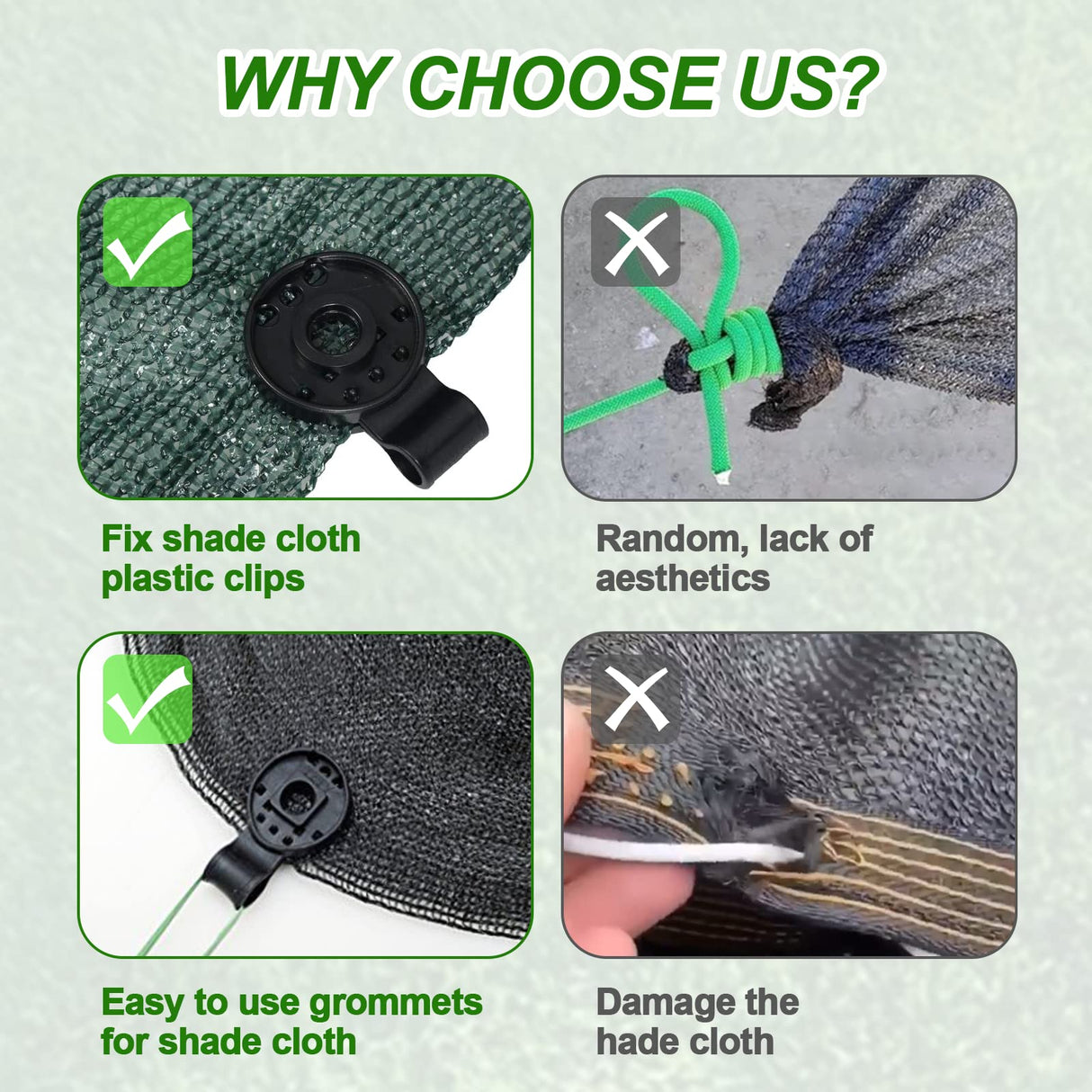 100PCS Shade Cloth Clips, Shade Cloth Plastic Clips