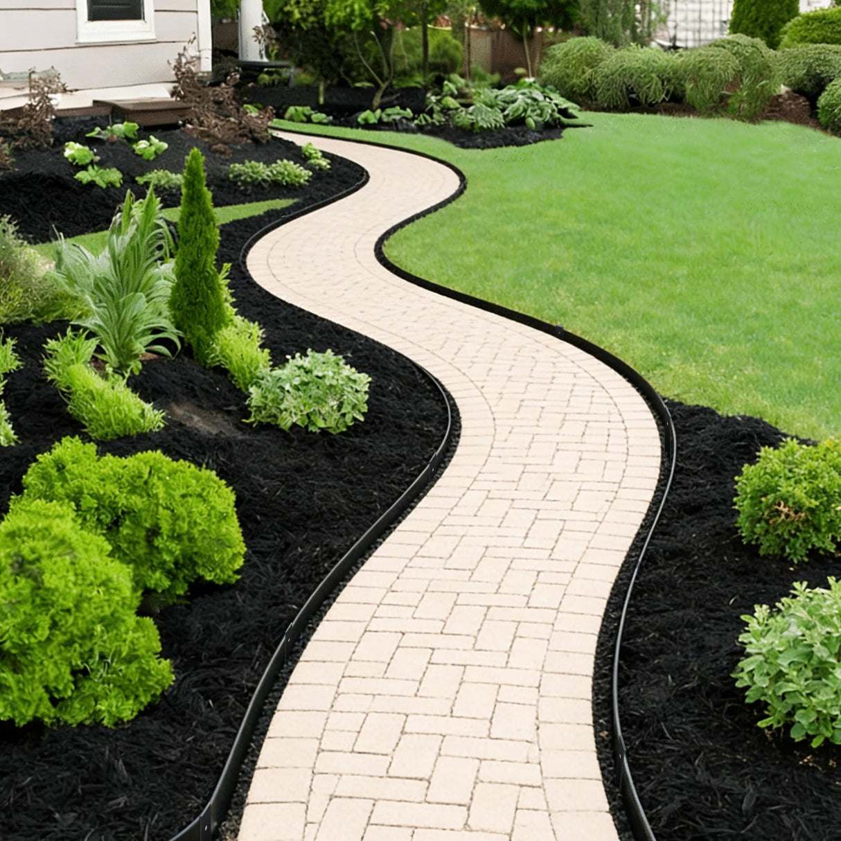GZGNEEVL Metal Landscape Edging 6" H x 40" L, Galvanized Steel, Black