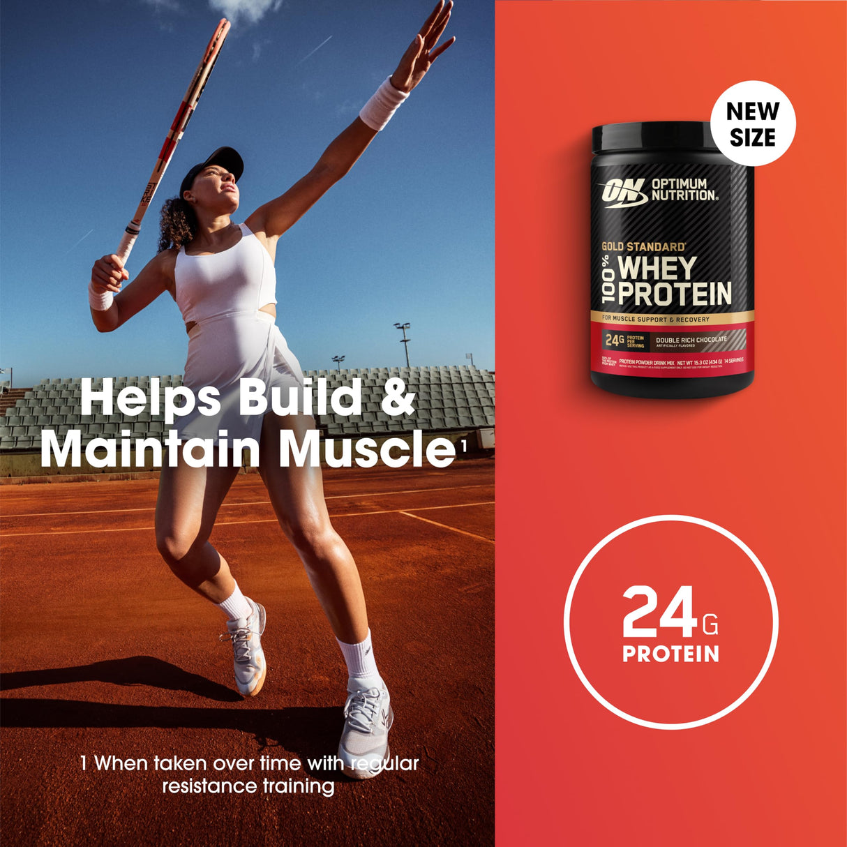 Optimum Nutrition Gold Standard 100% Whey Protein Powder, Double Rich Chocolate, 1 Pound (Pack of 1)